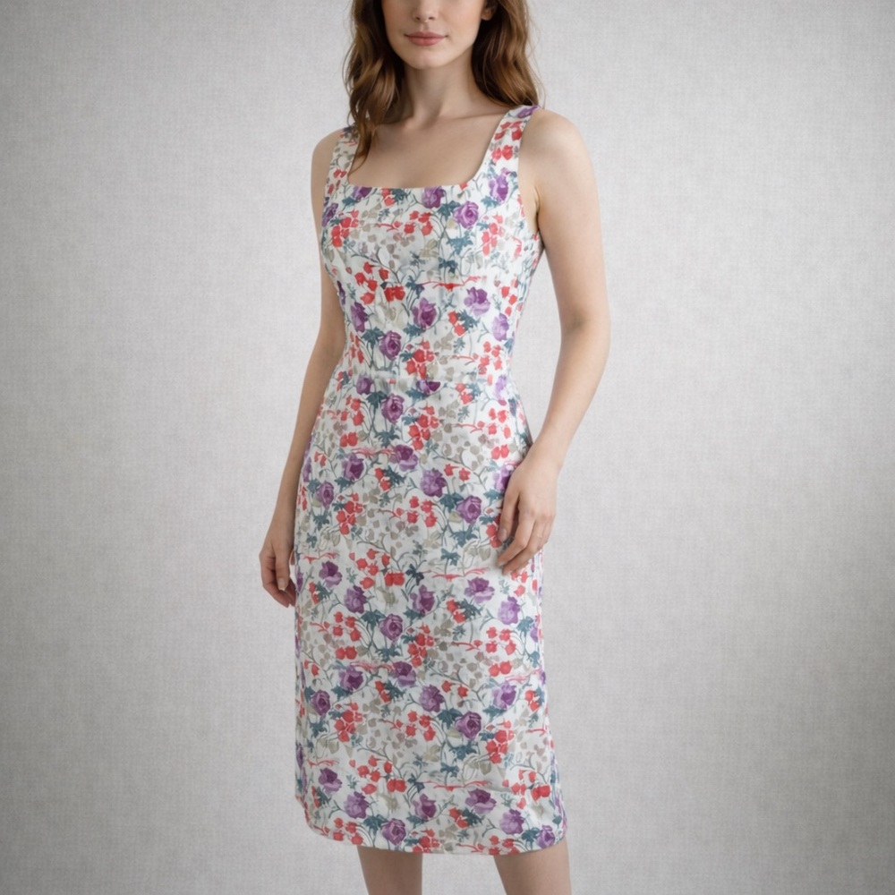 Ann Taylor Summer Floral Dress Casual Daytime Wildflower Party Sz.10